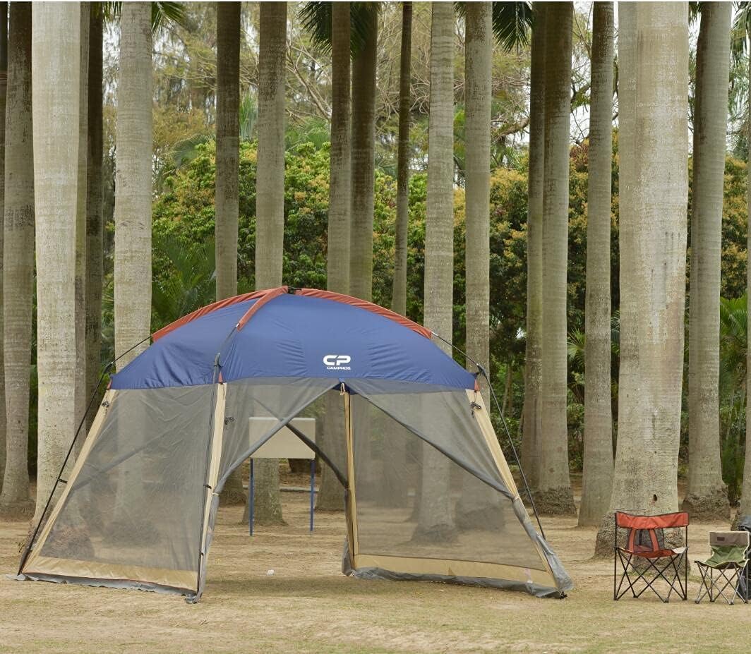 CAMPROS CP Screen House Room 12x12 Ft Mesh Net Tent Canopy Shelter Gazebo for Patios Outdoor Camping Activities - Navy, 12x12FT Blue, CP-1212S-NY