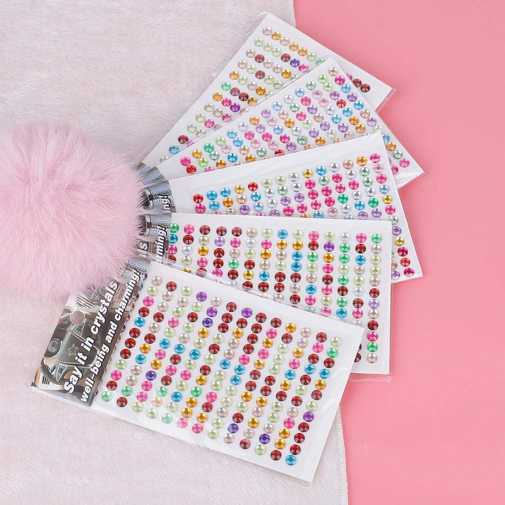 500 szt./partia 6 mm samoprzylepny kryształ górski do telefonu PC naklejka samochodowa akcesoria do stylizacji sztuka diament scrapbooking naklejki, różne kolory