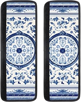 Refrigerator Door Handle Covers Blue White Figure Refrigerator Handle Covers Set of 2, Keep Your Kitchen Appliance Clean