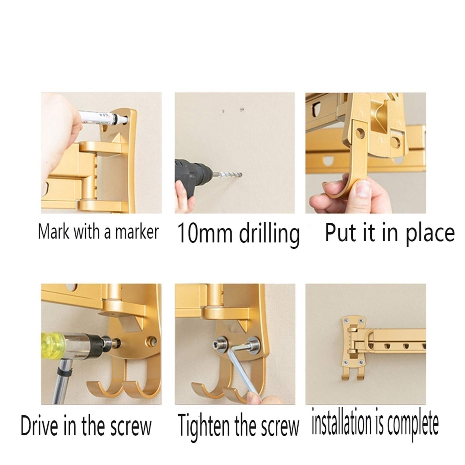 Estante de secado de ropa montado en la pared, plegable, para interiores y exteriores, ajustable, solución instantánea de armario para matrimonio, vida cálida