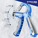 STRAUSS Plastic Adjustable Hand Grip with Counter,Adjustable Resistance(10KG,60KG),Hand Gripper for Home & Gym Workouts,Ideal for Forearm Hand Exercises & Strength Building for Men & Women,(Blue) gallery image