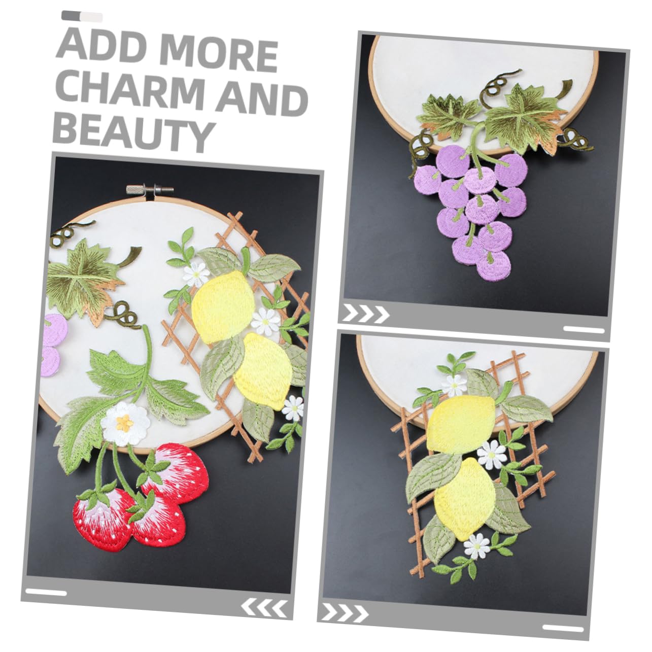 jojofuny 4 Set Ricamata Con Frutta Salto Appliques Cerotti Stoffa Toppe Di Frutta Ricamate Giacca Vestiti Cucire L'applique Forniture Artigianali Fai -da -te Tessuto 3 Pezzi*4