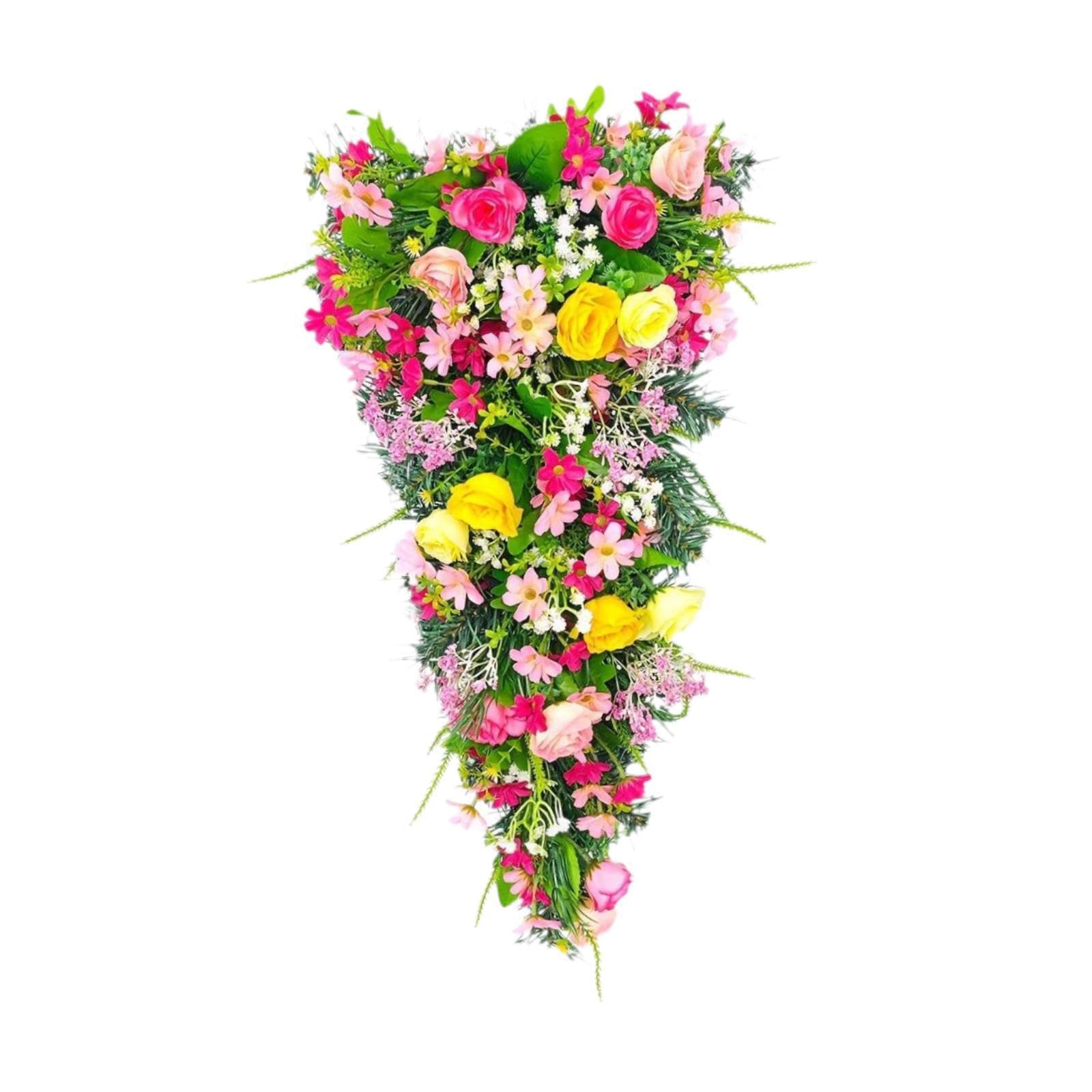 Corona floral en lágrima Ailan para decoración de primavera y verano en interiores o exteriores