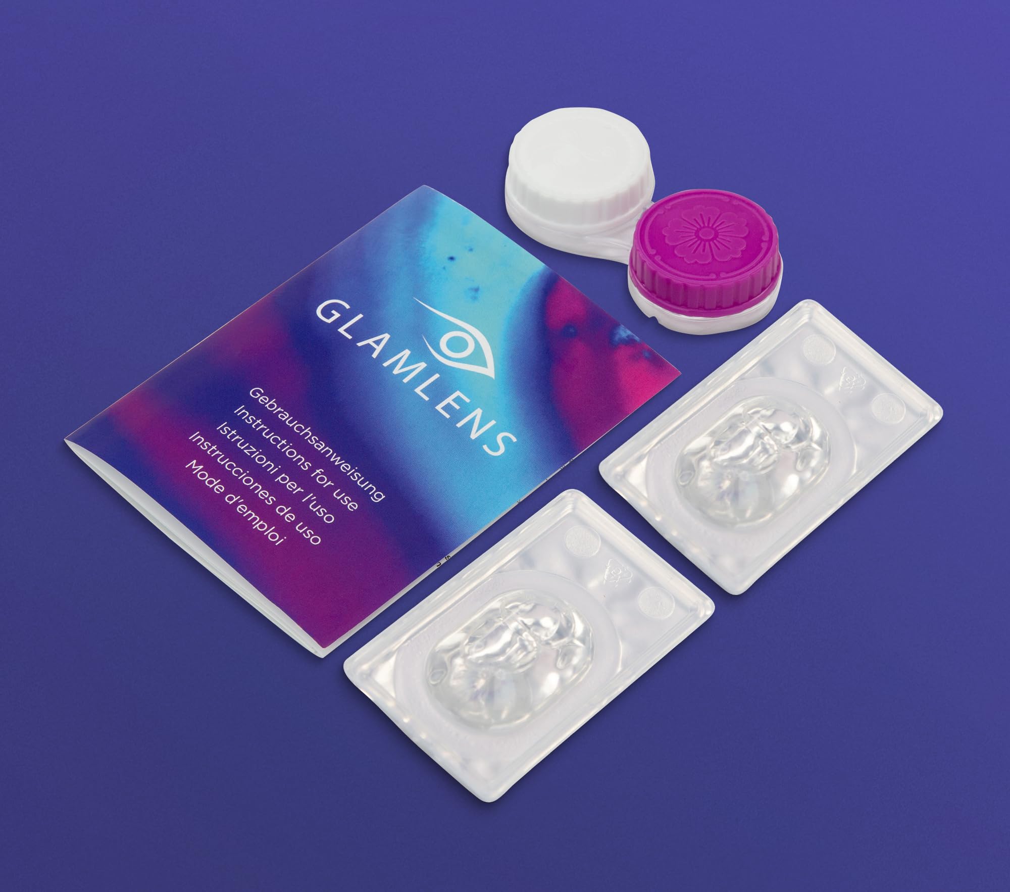 GLAMLENS lentillas de color - gris Almeria + contenedor. 1 par (2 piezas) - 90 Días - Sin Graduación - 0.00 dioptrías - blandos - Lentes de contacto gris de hidrogel de silicona s