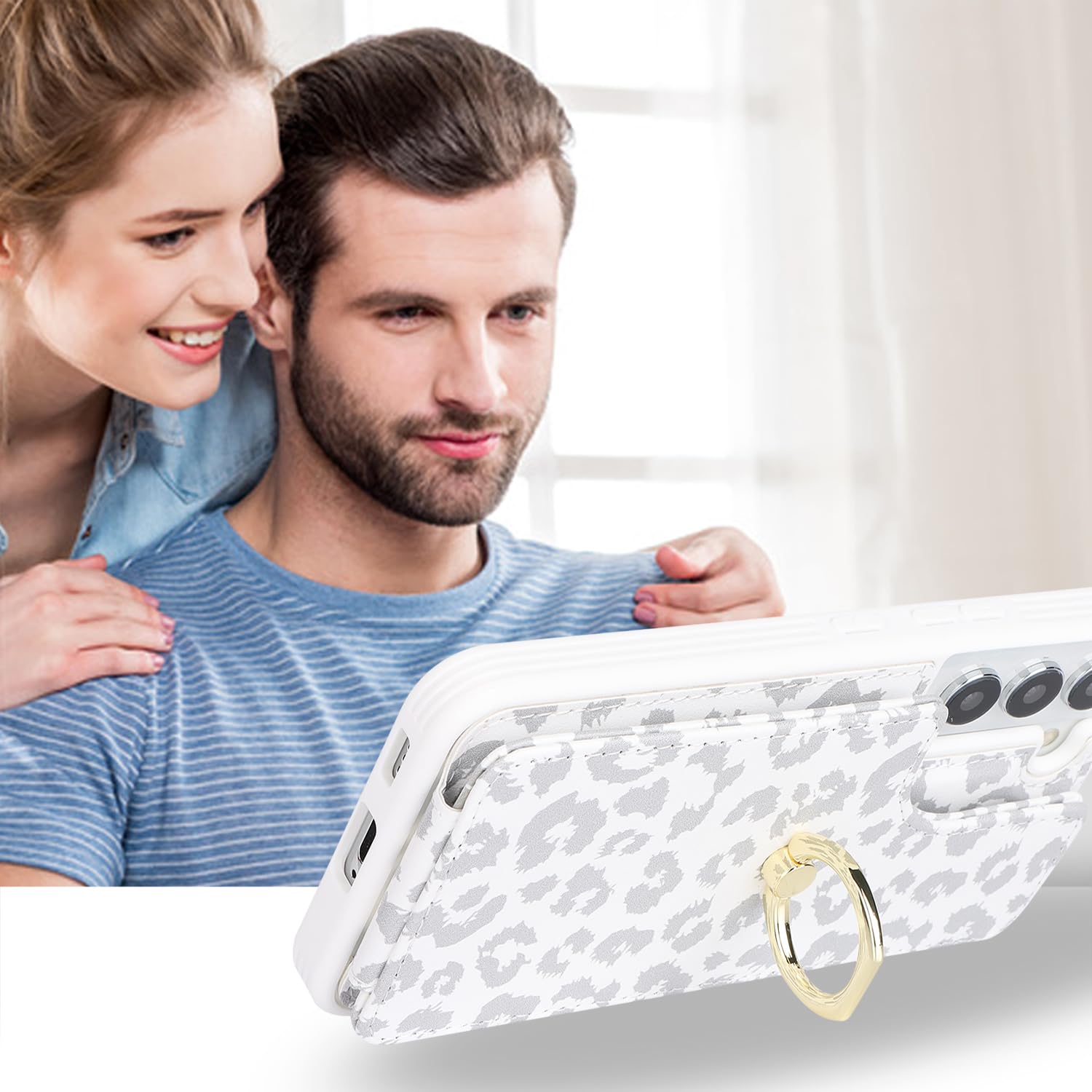 Lipvina Funda para Samsung Galaxy S23 con tarjetero, funda para Galaxy S23 para mujer, tarjetero de crédito, soporte de anillo y bloqueo RFID, lindas fundas tipo cartera para teléfono de 6.1 pulgadas