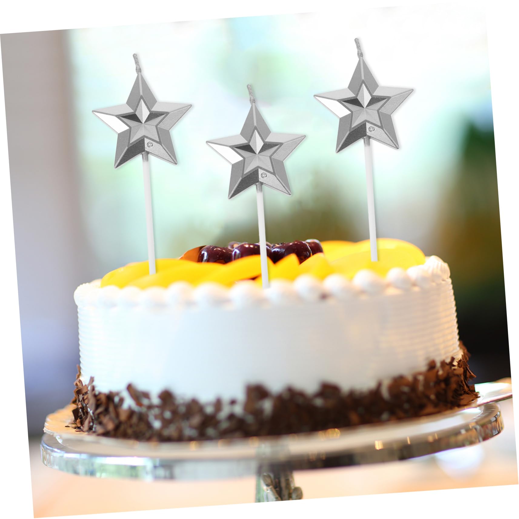 PRETYZOOM 24 Piezas 1 Juego Vela Decorativa Estrella Accesorios para Pasteles Velas de Pastel en Forma de Estrella Ornamento decoración Boda Pastel de cumpleaños Suministros Celebridad Rubor