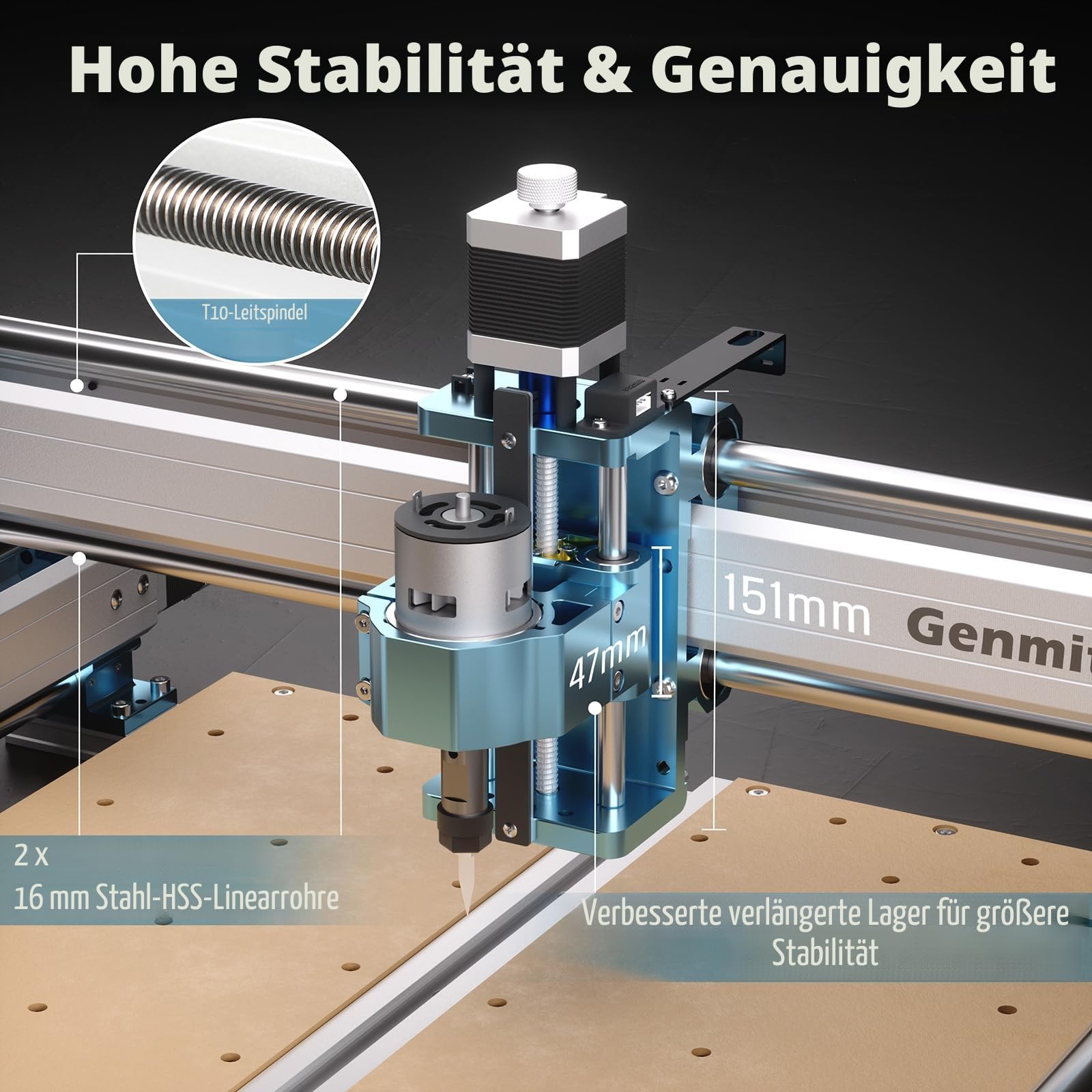 Genmitsu CNC-Fräsmaschine 4040-PRO für Holz Acryl MDF Nylon Fräsarbeiten, Graviermaschine mit GRBL Steuerung, 3 Achsen CNC-Maschine, Arbeitsbereich 400 x 400 x 78mm