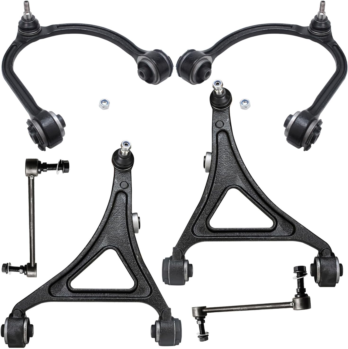 Detroit Axle AWD Front 6‑Piece Control Arms Kit with Sway Bar End Links