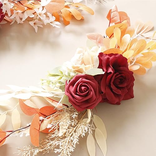 Miniatura 5 de 2 flores bohemias para arco de boda, guirnalda rústica de hierba de pampa para dintel de arco, guirnaldas de flores de boda, arreglos florales para