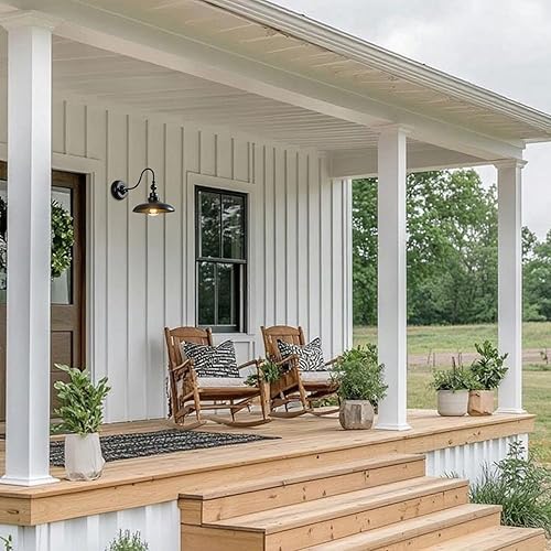 Miniatura 7 de Luces de pared retro impermeables para exteriores, cuello de cisne ajustable, luz exterior de granero de 9.8 pulgadas, lámpara de pared vintage