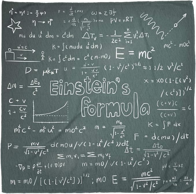 Amazon Com Lunarable Bandana Scarf Einstein Science Formulas Design Reseda Green White Clothing Shoes Jewelry