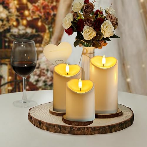 Miniatura 3 de Amagic Velas parpadeantes sin llama impermeables para interiores y exteriores funciona con pilas con temporizadores remotos no se derriten plástico