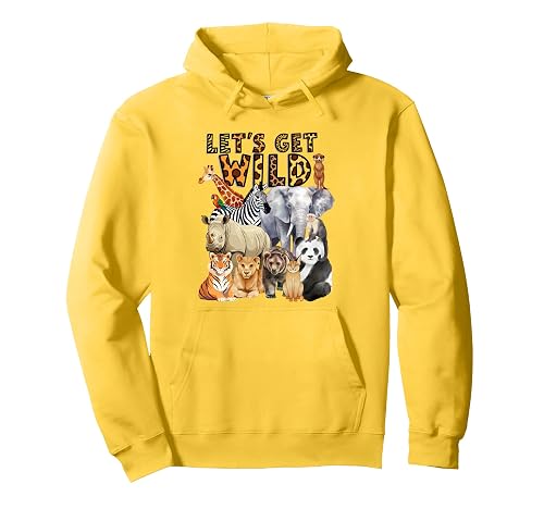Let's Get Wild Safari Zoo Animals Wildlife Birthday Party Pullover