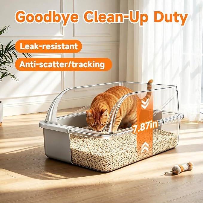 Bañera para gatos de acero inox. con pala, tamaño mediano miniatura 2