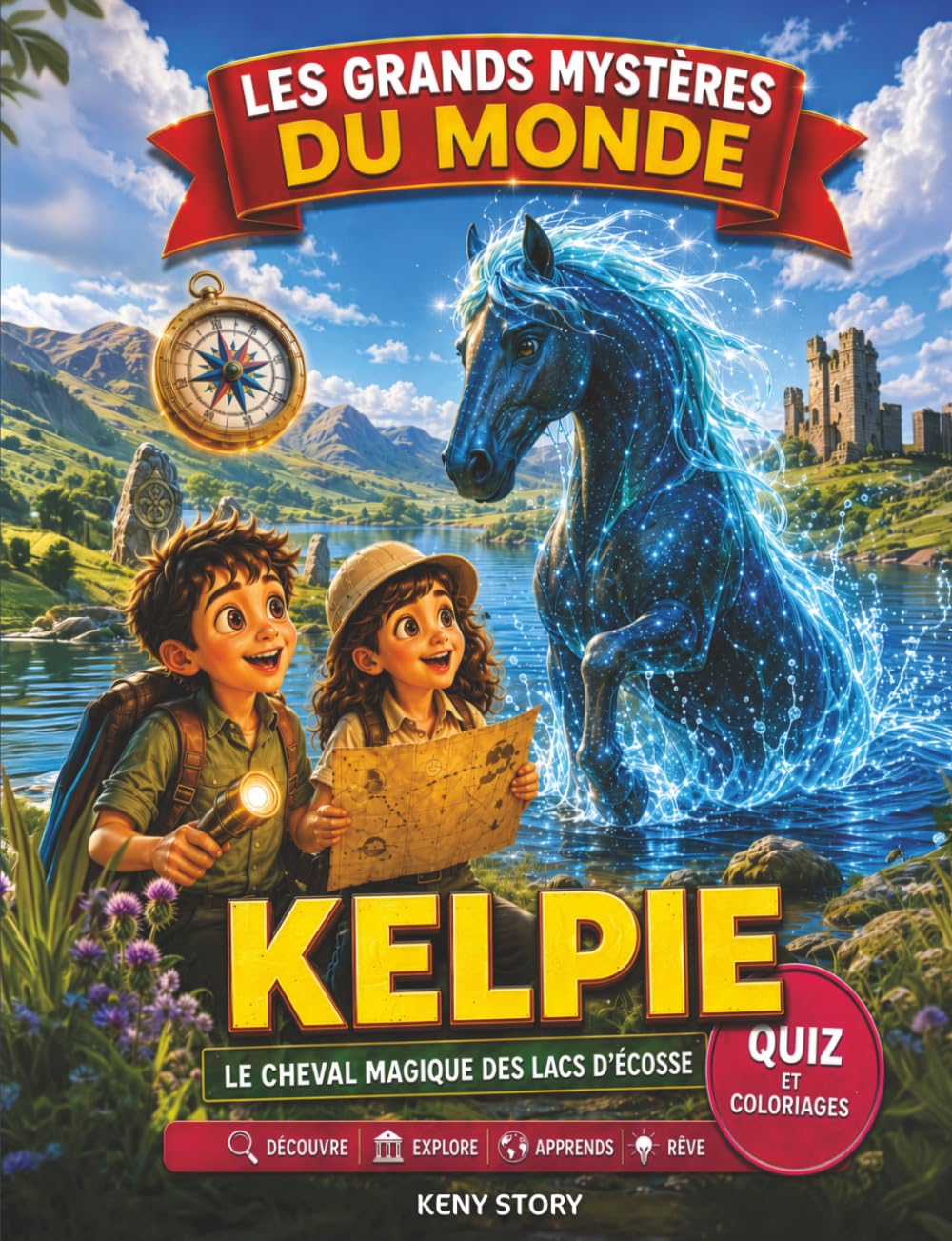 Le Kelpie: La vraie histoire derrière le mystère : cheval aquatique écossais, folklore des Highlands, créature des lacs, magie des rivières, légendes celtiques, quiz et coloriages pour enfants