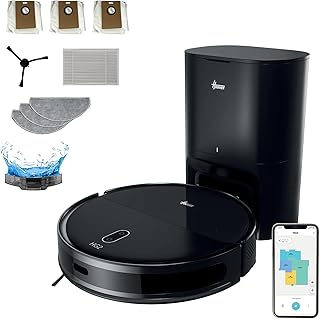 Hoover HG2 Hydro Pro Robot Vacuum Cleaner and Floor Scrub, Ultra-thin Design, 5000Pa Powerful Suction, Under Furniture Cle…