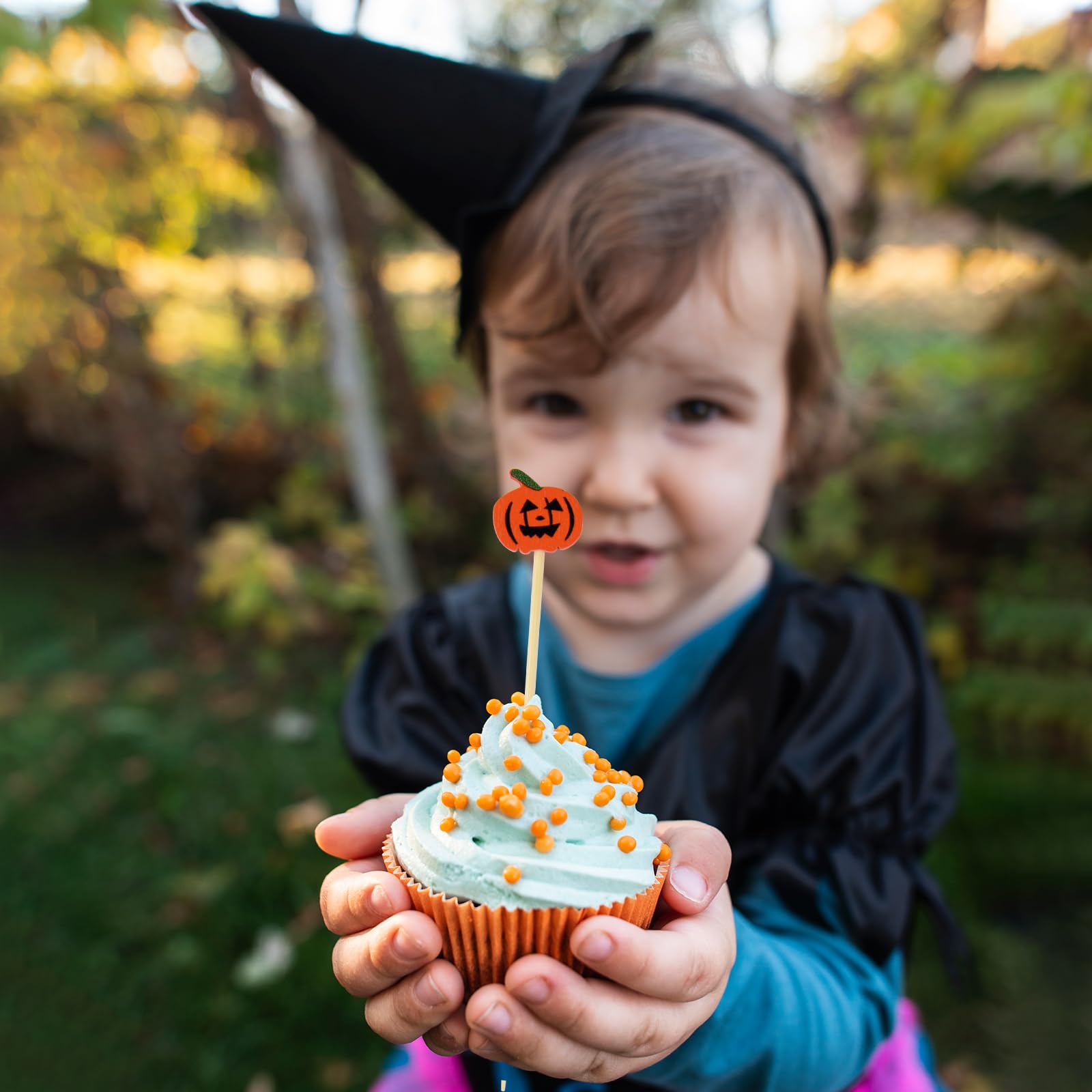 10 Plettri Decorativi Per Halloween | Ragno, Pipistrello, Zucca, Fantasma E Teschio | Accessori Per Cupcake E Cocktail - 4