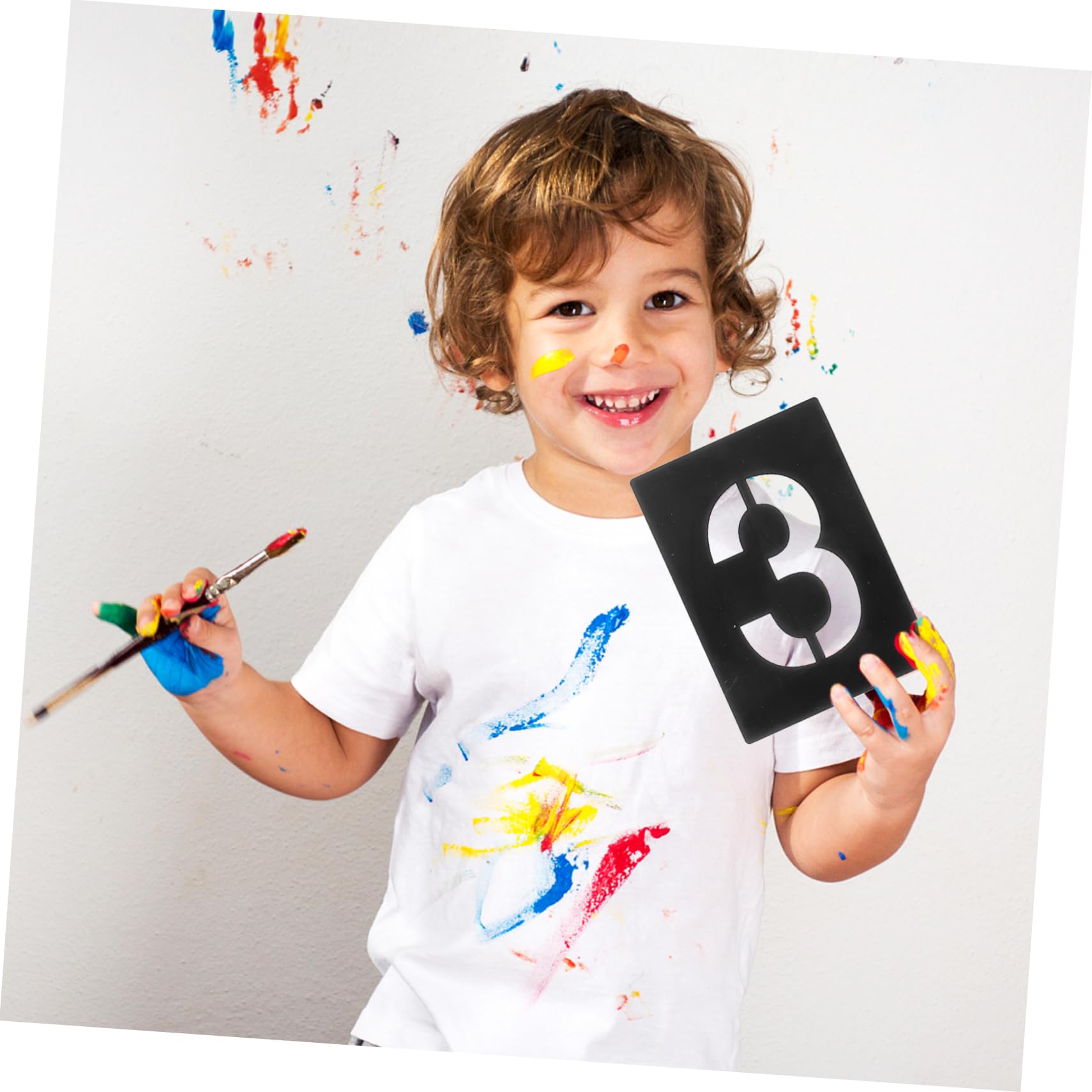 Angoily 3 Set Stencil Numerici Riutilizzabili per Decorazioni Domestiche e Festive Facili Usare e Resistenti