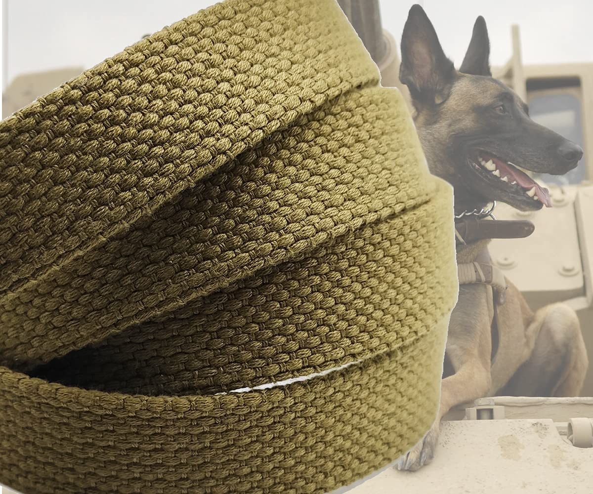 Correa táctica resistente para perros de 6 pies, estilo militar, nailon grueso, fuerte, K9, para caminar, caza, senderismo, color marrón coyote