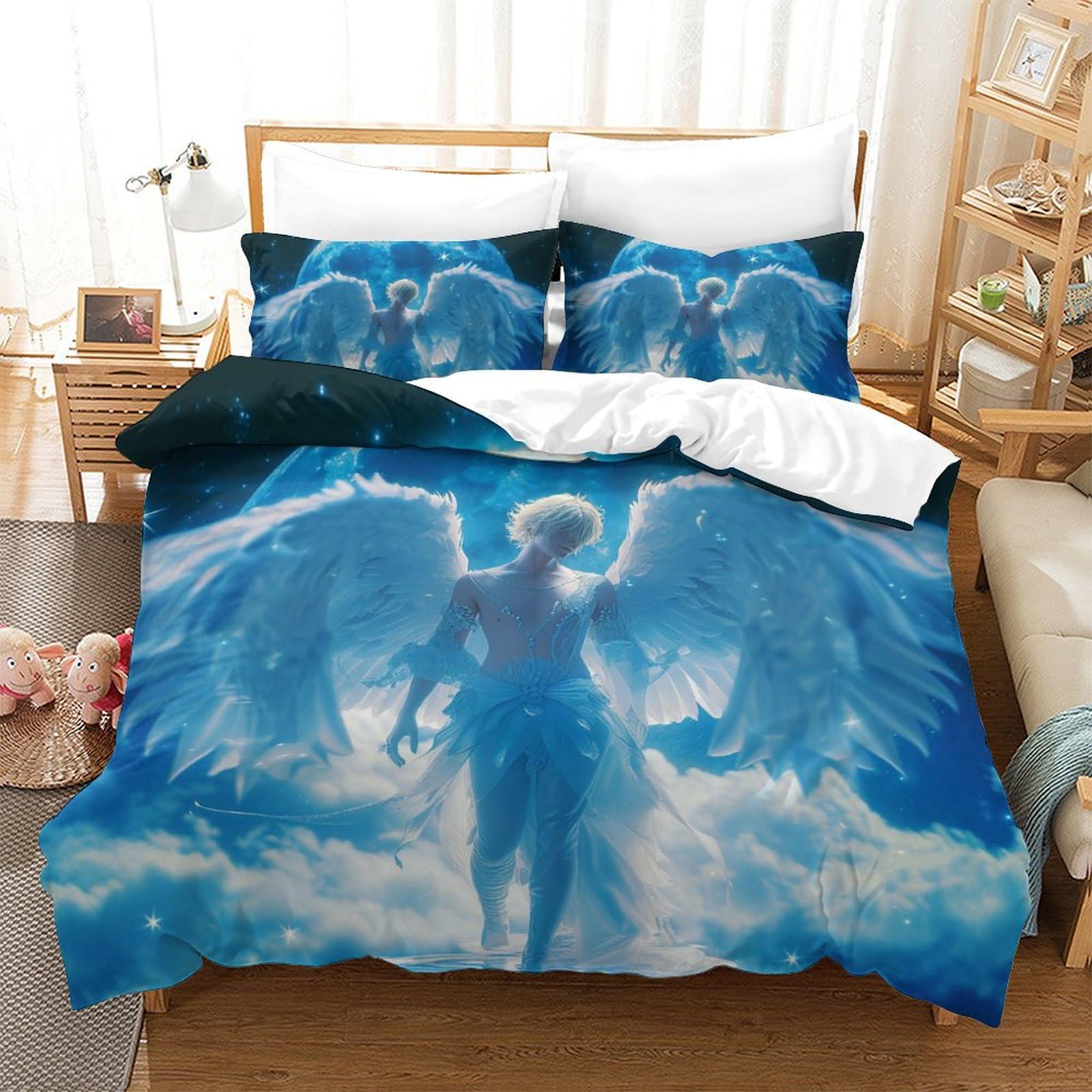 Parure de lit 3D ailes respirante et housse de couette double microfibre