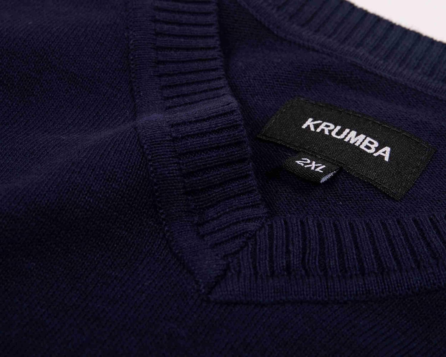 Krumba Men Oversized Sweater Vest: Plus Size Big Tall V Neck Cotton Pullover - Image 10