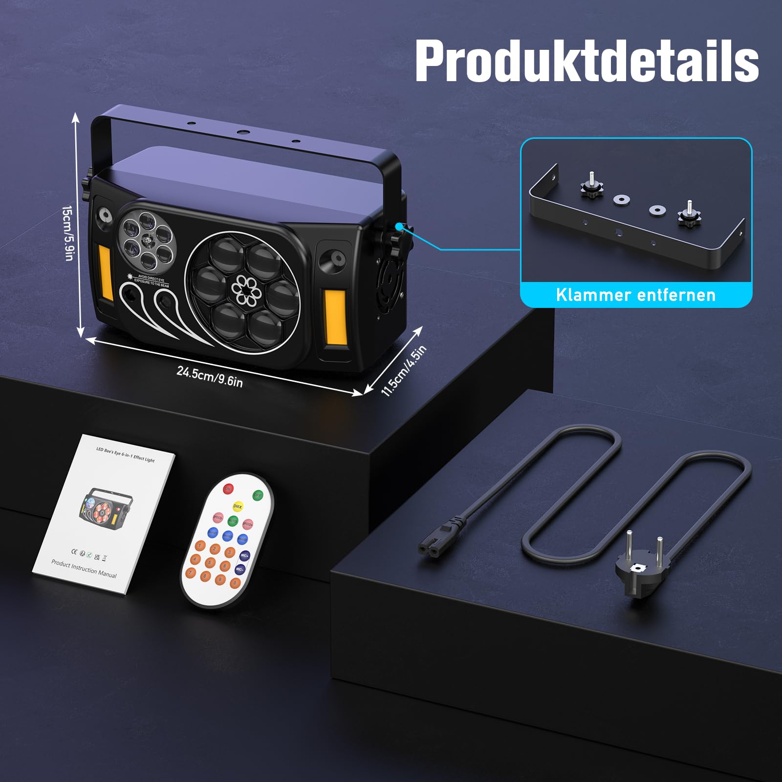 Lot de 2 boules disco LED RGBW 60 W 6 en 1 avec télécommande DMX512 mode automatique pour fête, club, bar, maison, Noël, Halloween, anniversaire