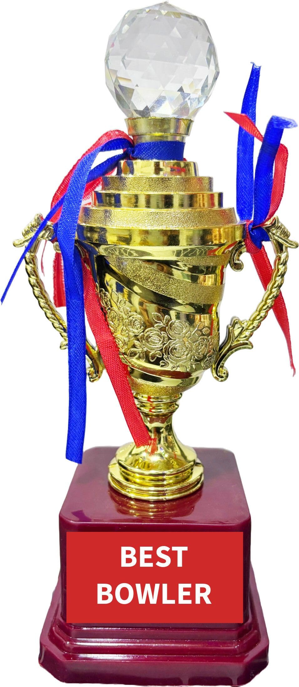 11-Inch Best Bowler Trophy with Medal - Cricket Award F-357-picture-22