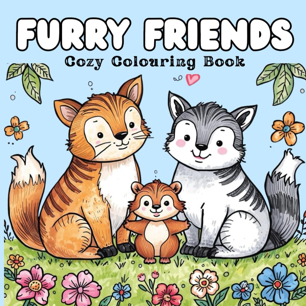 Furry Friends: Cozy Colouring Book for Kids and Adults