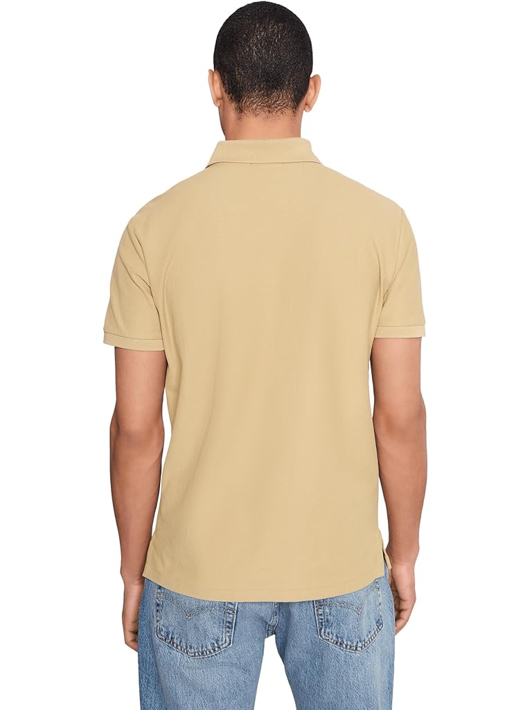 White Polo Ralph Lauren Custom Slim Fit Honeycomb-Mesh Polo