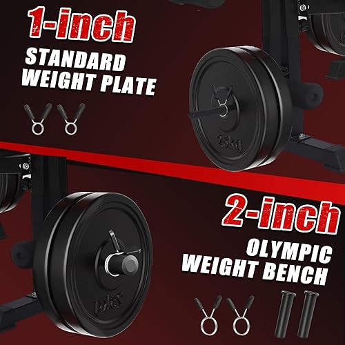 Miniatura 6 de MAIDOMA Olympic Weight Bench Set with Leg ExtensionCurl and Preacher Curl, Bench Press Set and Squat Rack, Foldable Workout Benches for Home,