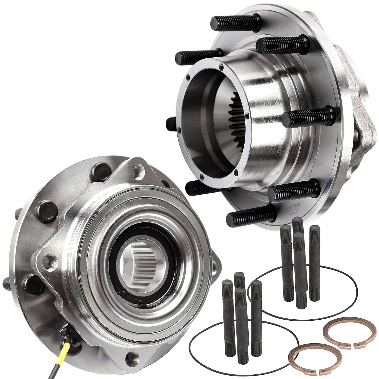 515131 Front Wheel Bearing and Hub Assembly 6 Lugs w/ABS DRW Replacement for 2011-2016 Ford F-250 F-350 Super Duty 4WD Hub Bearing Assembly 4WD Only 2pc
