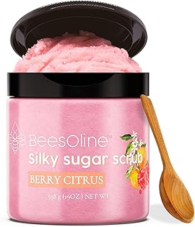 Sponsored Ad - Sugar Scrub by BeesOline - Premium Fine Cane Sugar | Berry Citrus Scented - Extra Large 20oz, Convienent Fl...
