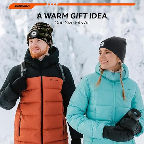 Miniatura 5 de Gorro LED con luz, linterna LED recargable por USB, regalos para el día del padre de hija, esposa e hijo, regalos para hombres, él, marido,