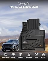 Vista 2 de 3W Alfombrillas de piso para Mazda CX-5 2025 2024 2023 2022 2021 2020 2019 2018 2017, Revestimientos de piso de TPE resistentes para todo clima