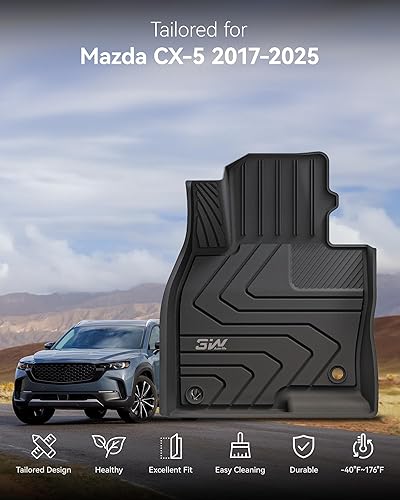 Miniatura 2 de 3W Alfombrillas para Mazda CX-5 2025 2024 2023 2022 2021 2020 2019 2018 2017, revestimientos de suelo resistentes de TPE para todo tipo de clima,