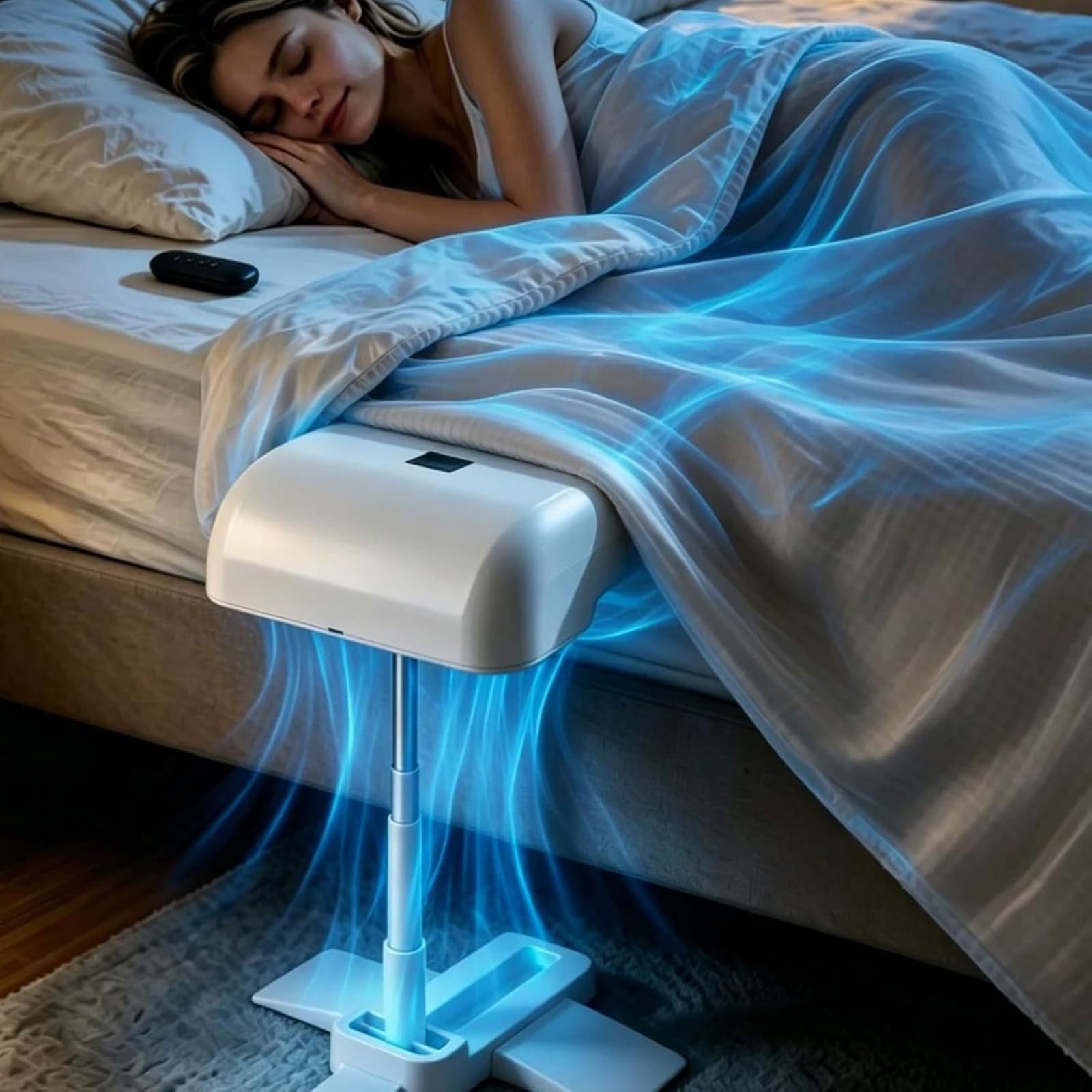 Ventola Raffreddamento sotto Il Lenzuolo, 5 velocità Regolabili e | Di raffreddamento del letto, altezza regolabile 22 a 53 cm, adatto a tutte le altezze di materasso, for chi ha il sonno caldo