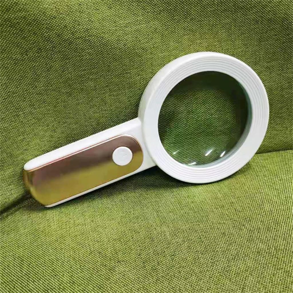 JSEIAJB 30x LED Light with Cold and Warm Light Elderly Reading and Maintenance Glass Magnifying Glass