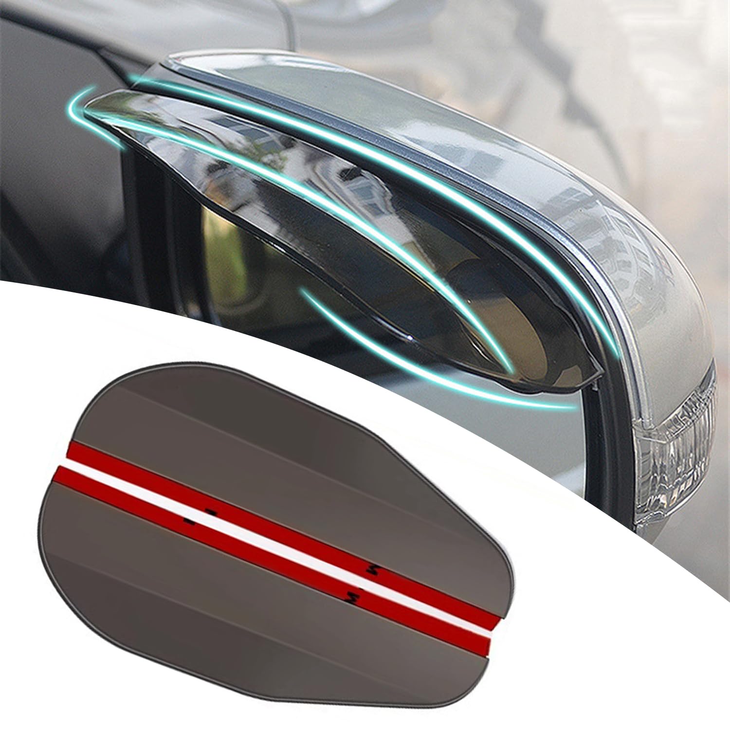 Osłona lusterka wstecznego przeciwdeszczowa do Citroen DS3 DS4, lusterko wsteczne osłona przeciwsłoneczna deszcz brwi akcesoria samochodowe, A/czarny