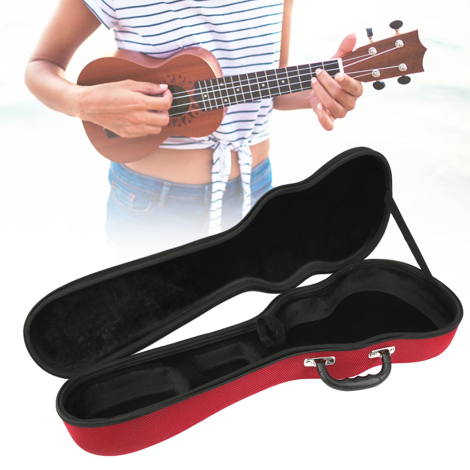RiToEasysports Ukulele Premium -Cover Bag -Hracksack Polyester + Eva Material Impermeable, Robusto y Resistente a Presión Adecuado para Ukulelen de 23/24 Pulgadas está Equipado con Protección de