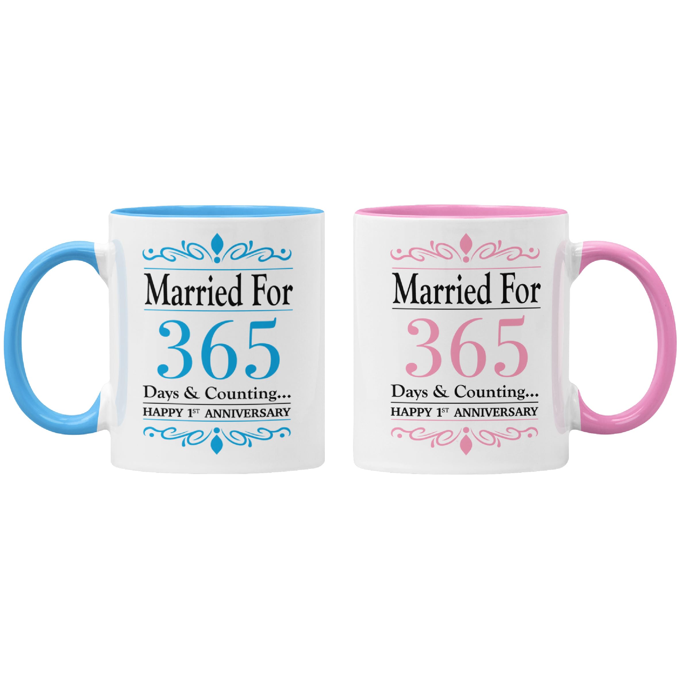 Gift Island 1st Anniversary Mug Gift Set for Women & Men | Happy Paper Anniversary | 1 Year | 1 Year Together | Wedding Marriage Gift for Son & Daughter - Brother & Sister - Husband & Wife