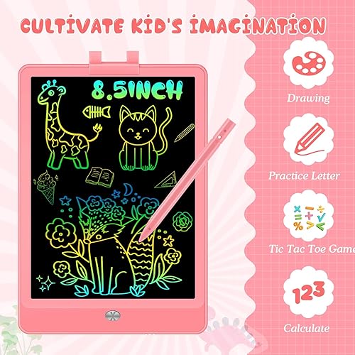 Miniatura 2 de Decute Tableta de escritura LCD con lápiz capacitivo, tablero de dibujo reutilizable de 8.5 pulgadas para niños, regalo educativo de Navidad y
