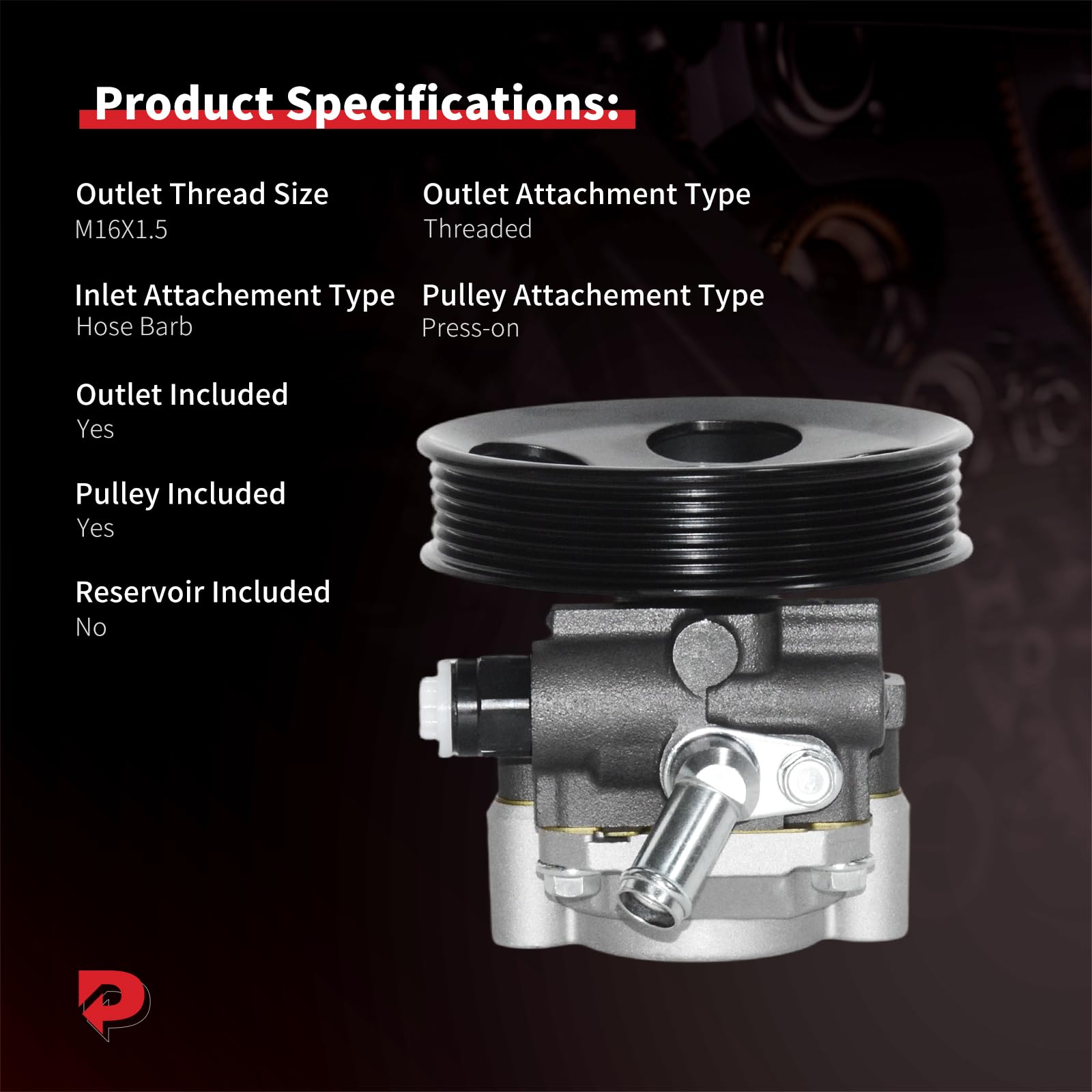 TRQ Power Steering Pump Compatible with 2001-2007 Toyota Sequoia 2000-2006 Tundra