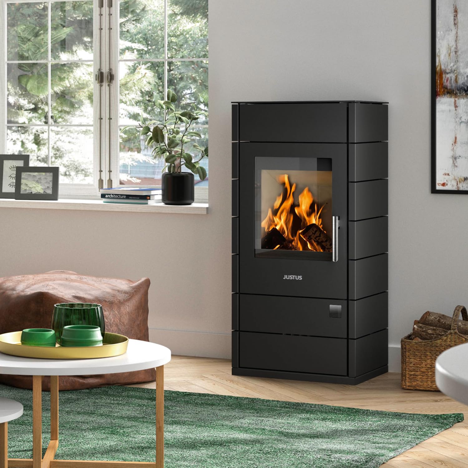 Justus 5696 11 Tova Kaminofen, Stahl Schwarz