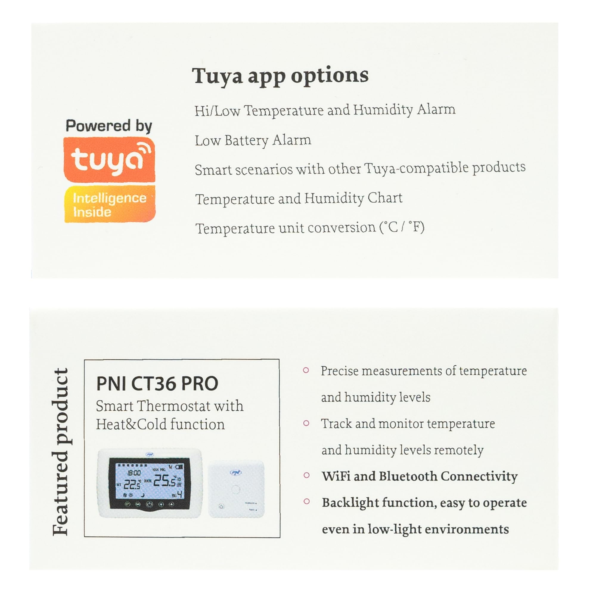 Inteligentny czujnik temperatury i wilgotności PNI SafeHome PT252 WiFi Tuya Inteligentna aplikacja mobilna