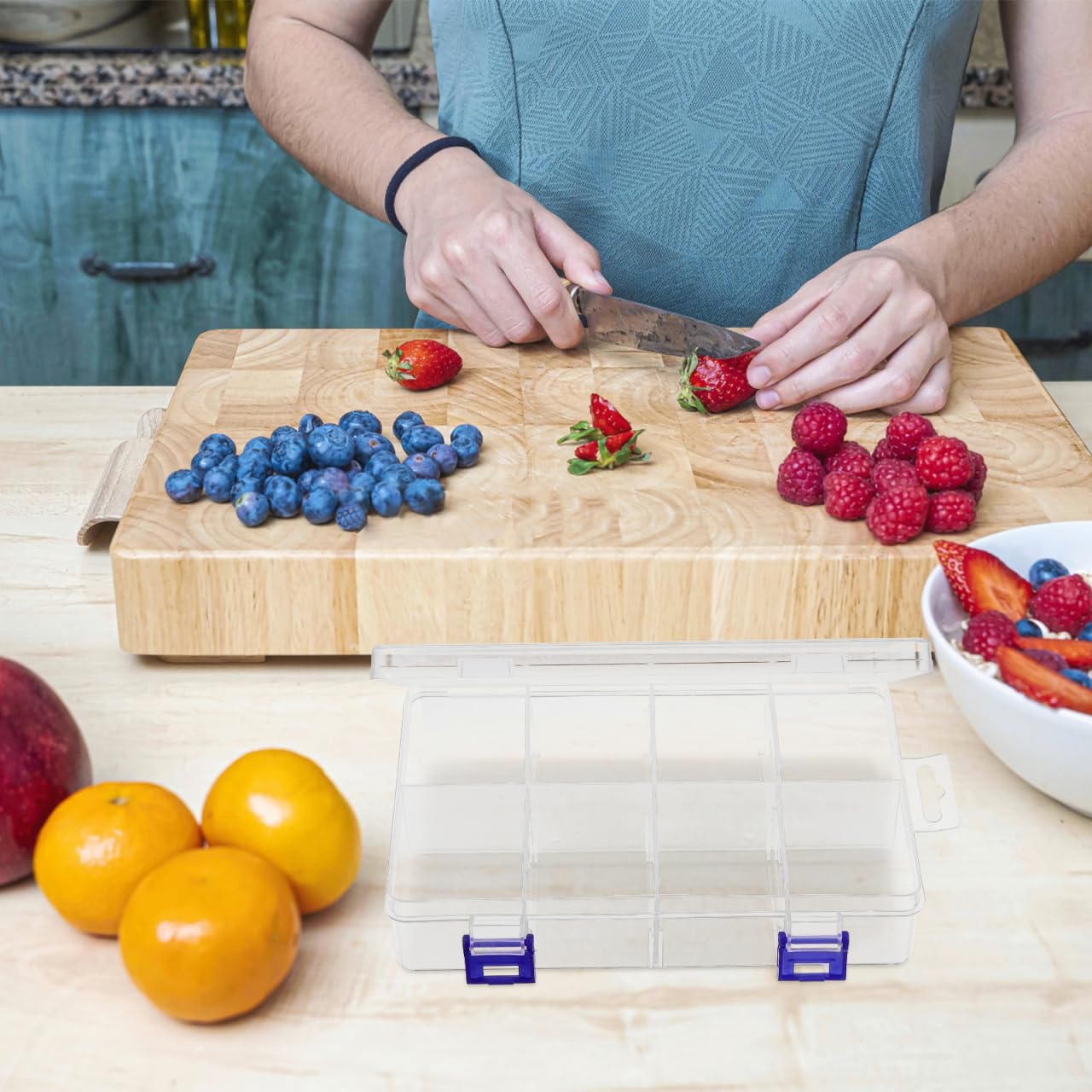 Cabilock 2 scatole trasparenti multi griglia organizer con divisori rimovibili per perline artigianali gioielli e parti design