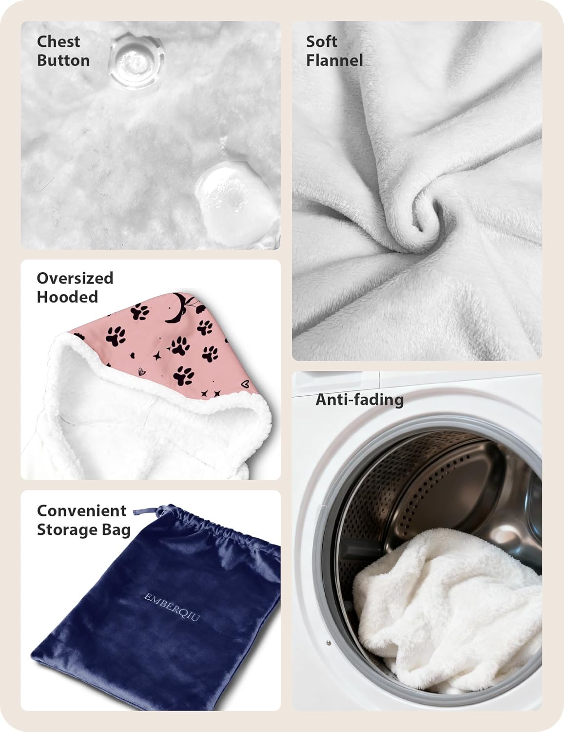 Mama Bear Gifts for Mom, Gifts for Mom, Mother Blanket Hoodies from Daughter Son, Moms, Birthday Gifts for Mother in Law, Soft Flannel Wearable Blanket for New Mama on Mother's Day - Image 4