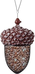 KALLAK Metal Acorn Hanging Bird Feeder Outdoor Decoration
