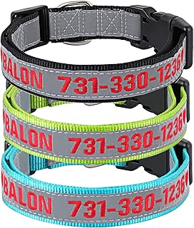 Personalized Dog ID Collars Embroidered Dog Collars Reflective Dog Collars Safety Dog Collars Name ID Collar for Big Large Small Dog