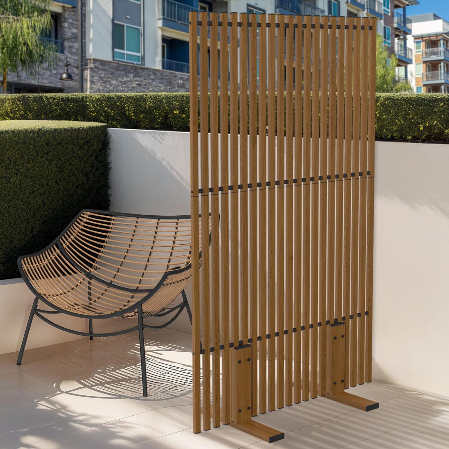 IDMarket - Paravent extérieur ajouré Claustra décoratif extérieur 80 x 150 cm Effet Bois