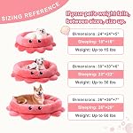 Jiupety Cute Calming Dog Beds Clearance for Large Dogs, Anxiety Bolster Dog Bed with Octopus Shape, Pink, Red, L, Boho, Round Pet Bed Cat with Removable Cushion